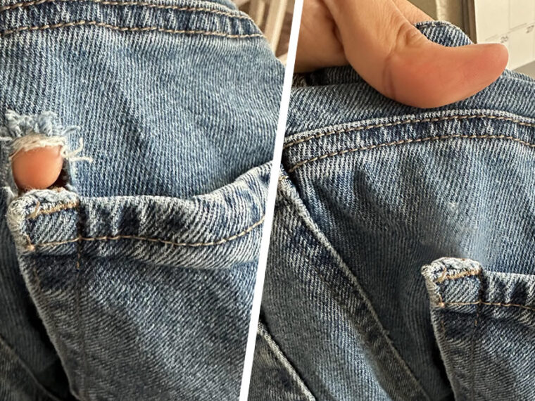 Comment réparer un trou dans un jean en 2 minutes sans aller chez le tailleur